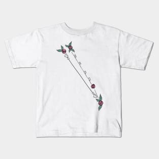 Circinus (Compasses) Constellation Roses and Hearts Doodle Kids T-Shirt